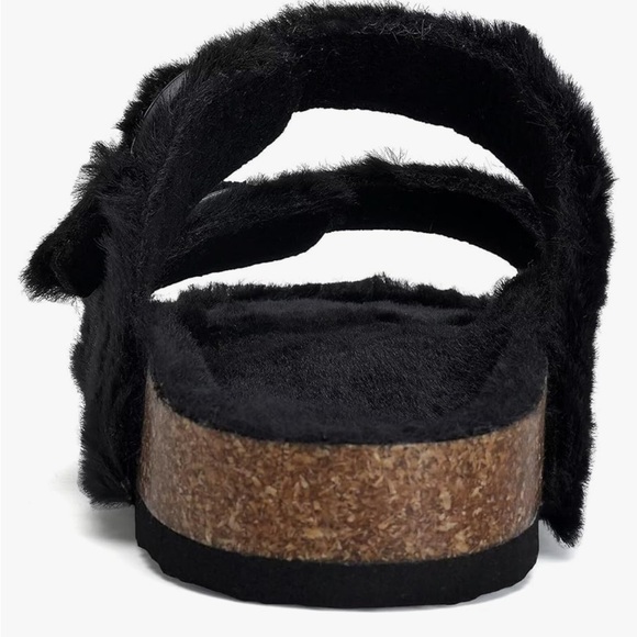 Slippers Wide Open Toe Cork Footbed Slides - Picture 3 of 12